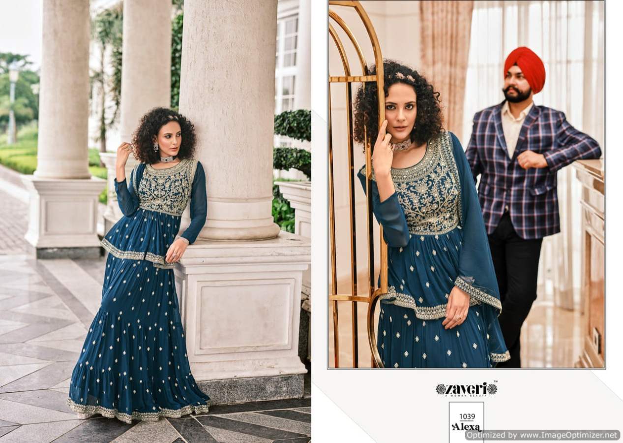 Zaveri Alexa Nx Exclusive Georgette Heavy Festive Wear Ready Made  Latest Collection